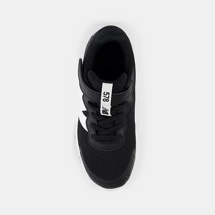 Soft 578v1 Bungee Lace with Top Strap - Black with White