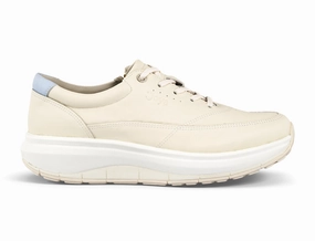 Firm Ground Pearl Shine Womens Wave Wide-Fit Zip Venice White Shoes