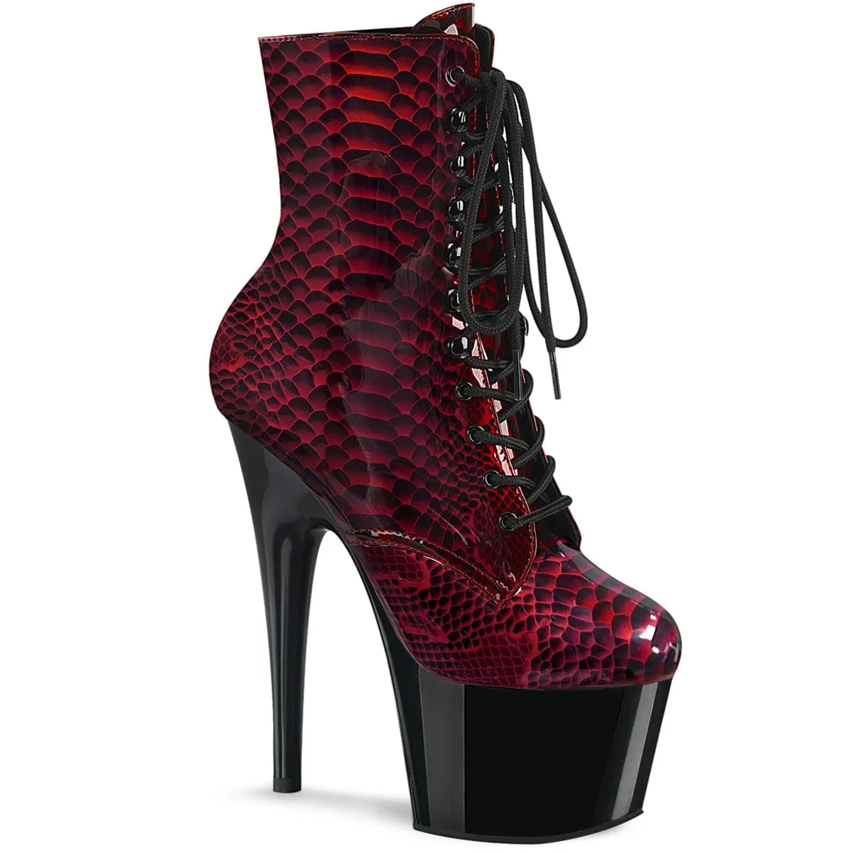 ADORE-1020SP Red Snake Print Patent/Black Comfort