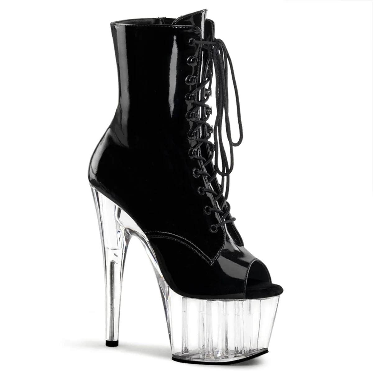 ADORE-1021 Black Patent/Clear Mid Cut