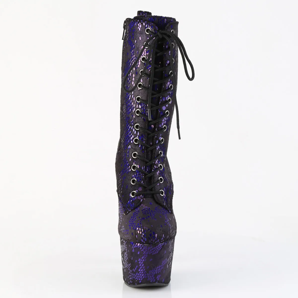 Urban Casual ADORE-1040S Platform Purple Metallic Snake Print Fabric/M