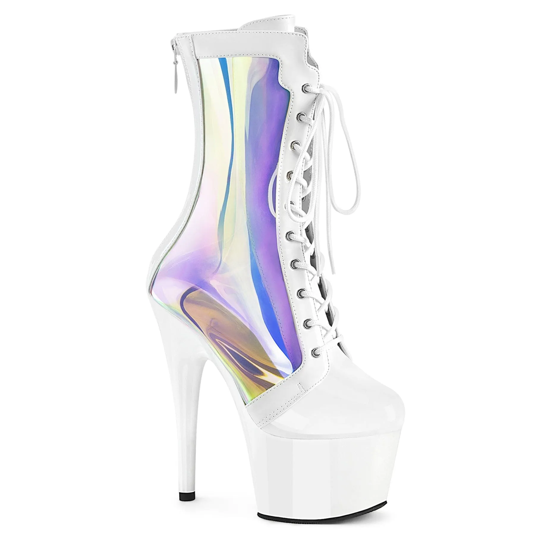 Ergonomic Design Road Long ADORE-1047 White Patent - Hologram/White