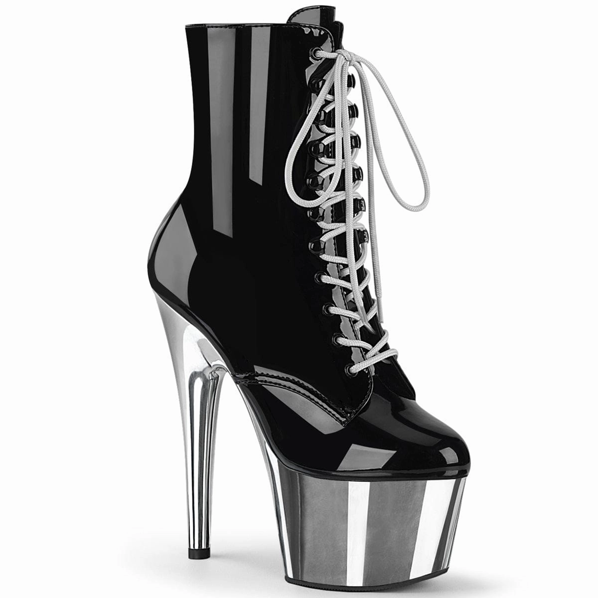 Winter Footwear ADORE-1020 Black Patent/Silver Chrome