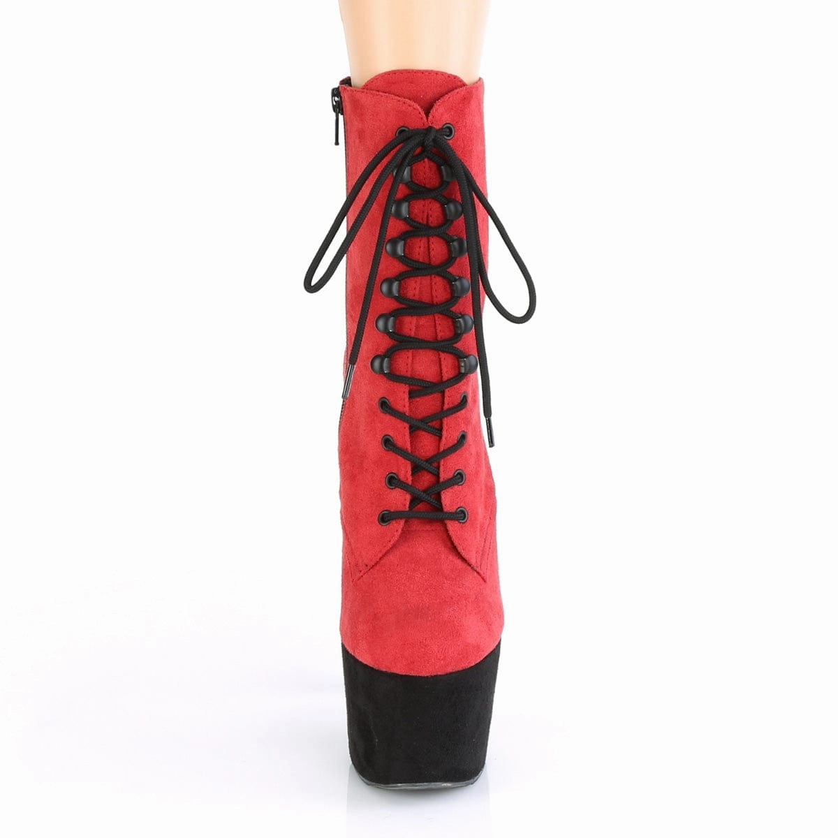AI Path ADORE-1020FSTT Red Faux Suede/Black Faux Suede