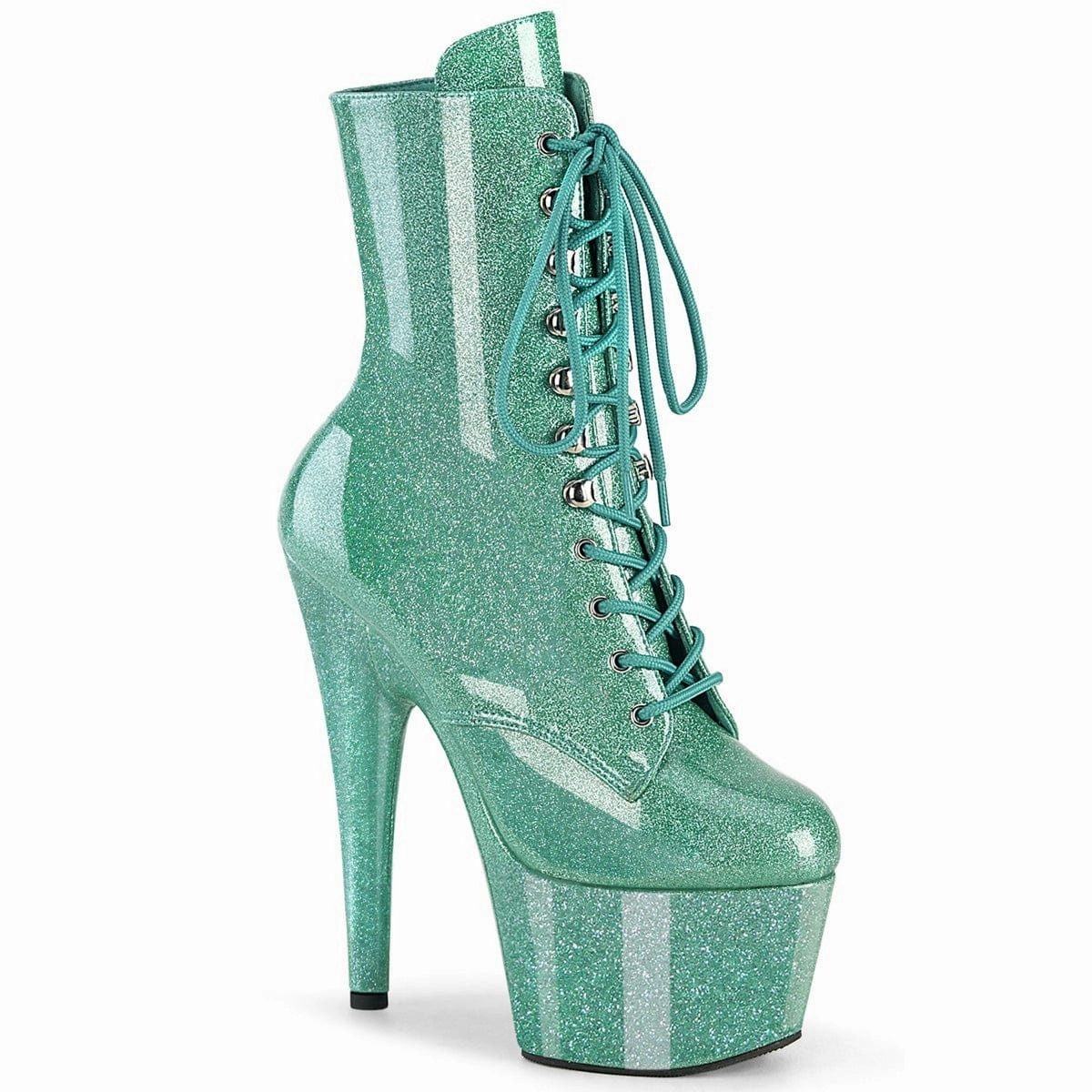 ADORE-1020GP Aqua Glitter Patent/M Comfort Ankle Support Roll Up