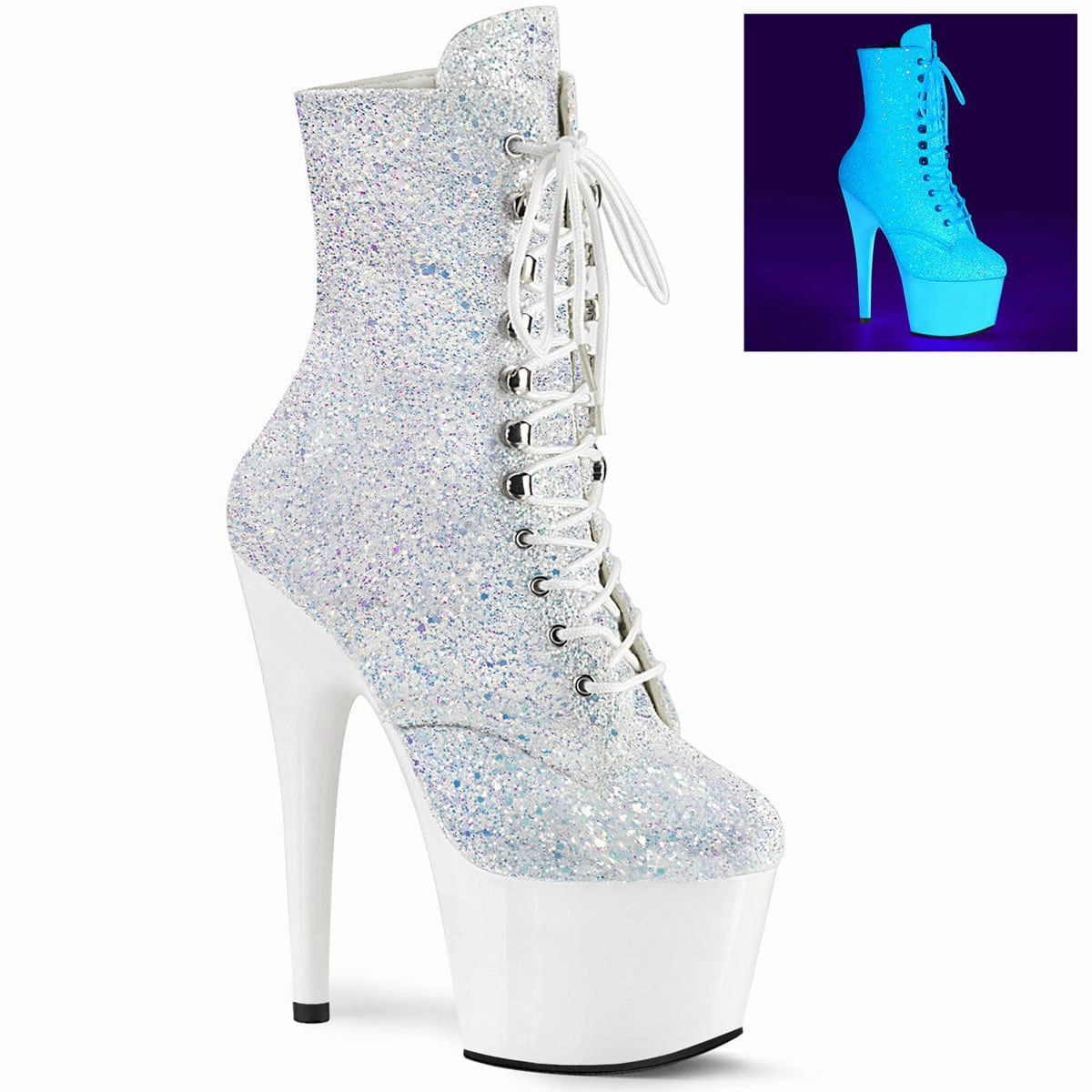 ADORE-1020LG Neon White Multi Glitter/Neon White High-Performance Footwear Winter Ready