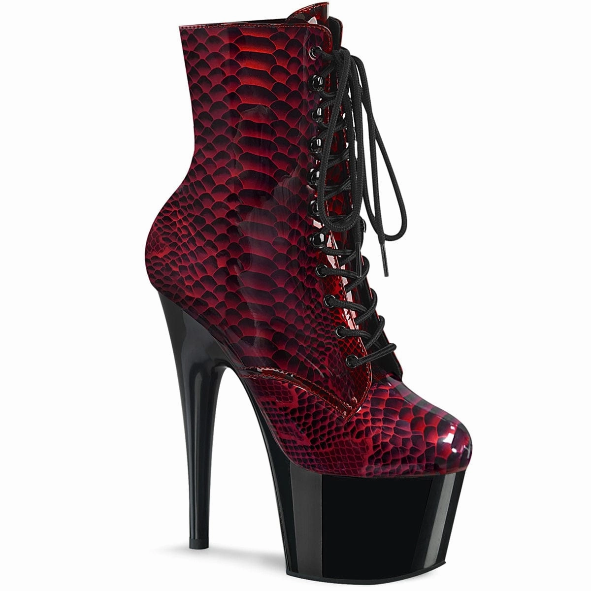 ADORE-1020SP Red Snake Print Patent/Black Comfort
