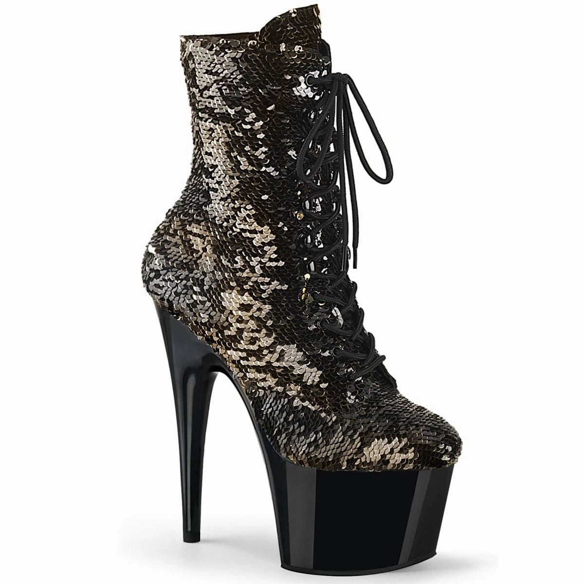 Premium Protection Cozy Lined ADORE-1020SQ Black-Gold Flip Sequins/Black