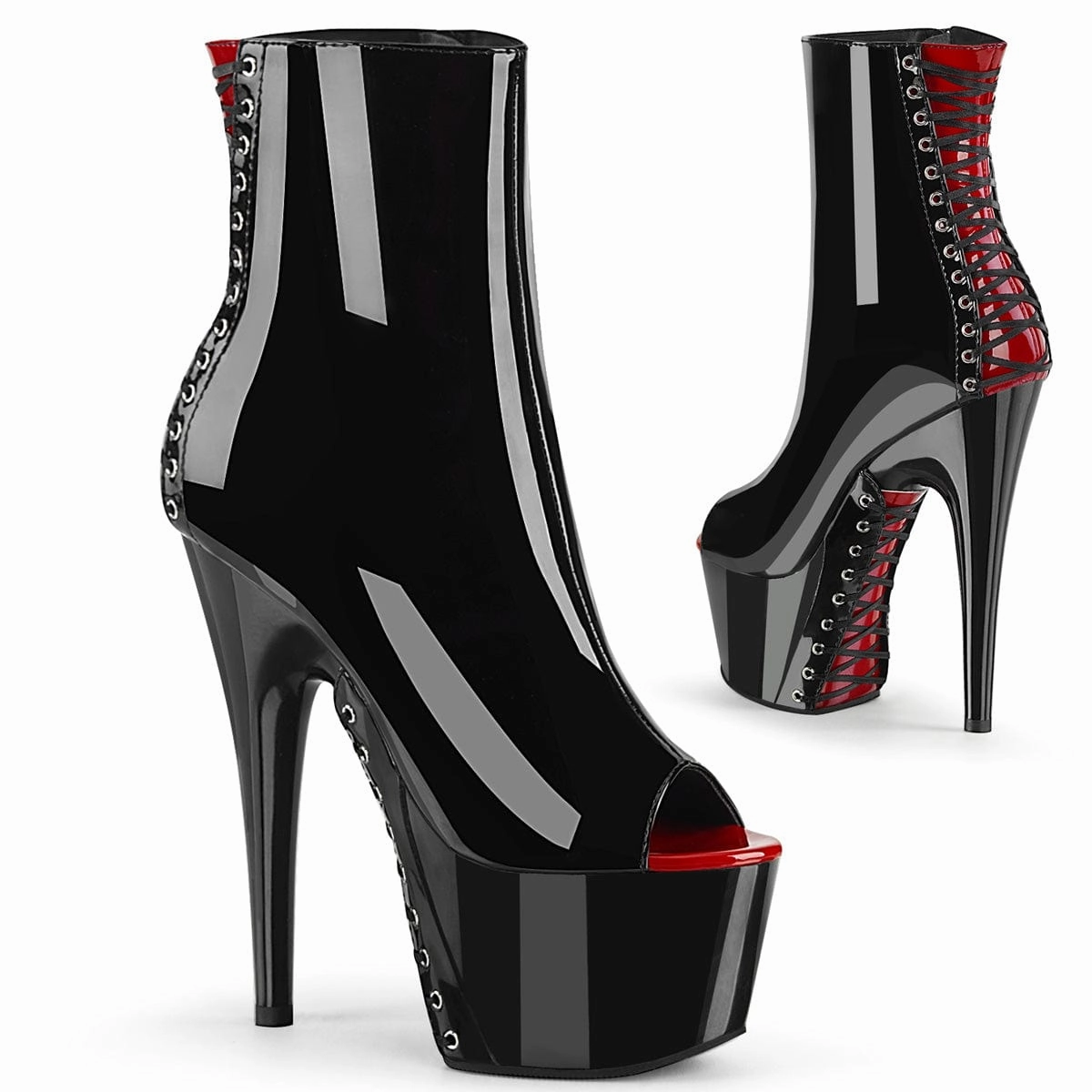 ADORE-1025 Black-Red Patent/Black Trendsetting Style