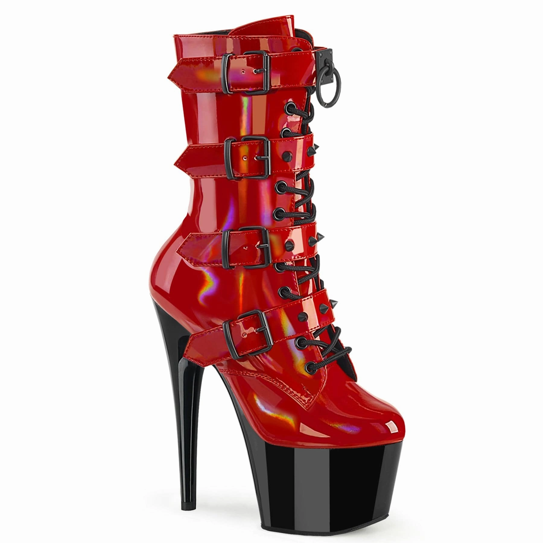 ADORE-1046TT Red Hologram Patent/Black Weekend Trip Zip Edge