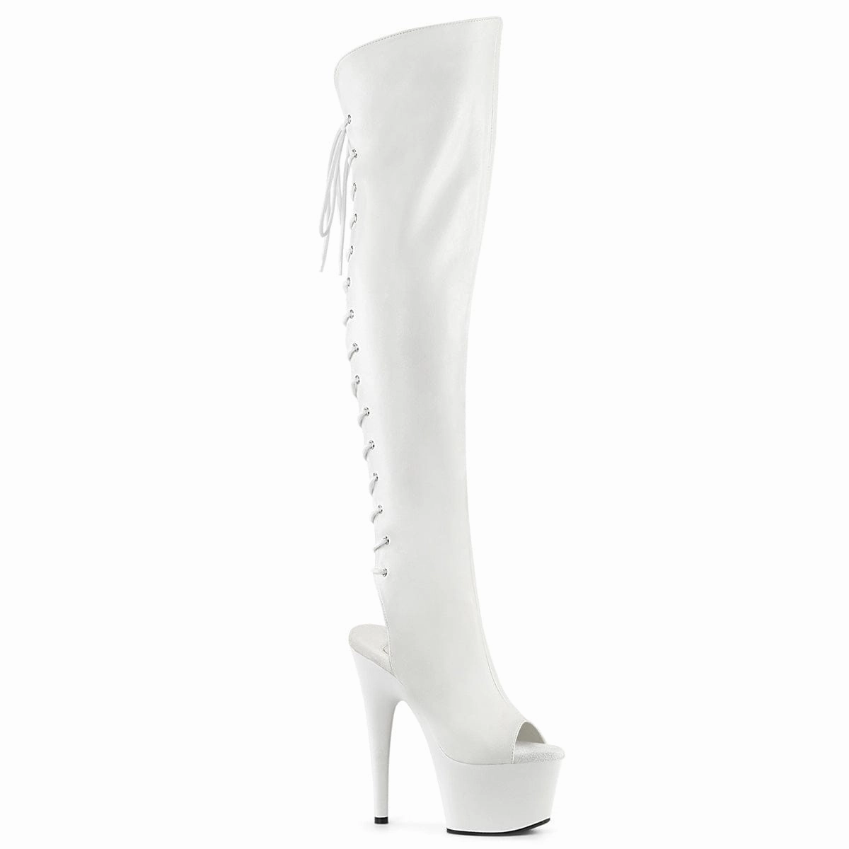Marathon Fit Fashion Edge ADORE-3019 White Faux Leather/White Matte