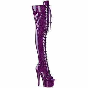 ADORE-3021GP Purple Glitter Patent/M Fashion Edge Comfort Bend