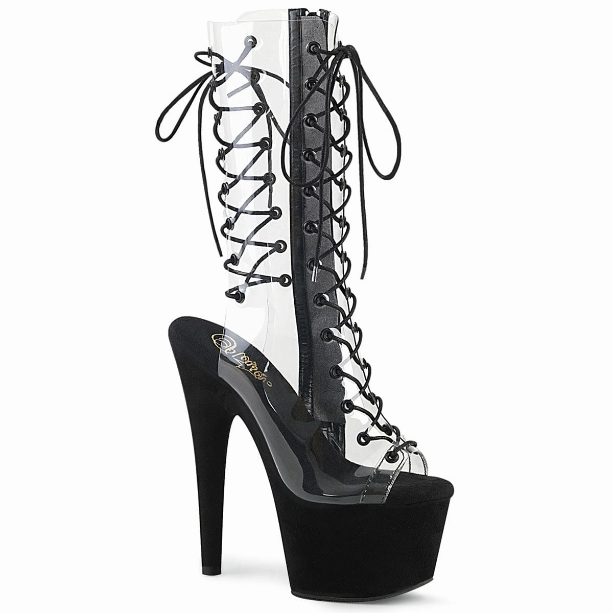 Stylish Versatility ADORE-700-60FS Clear/Black Faux Suede