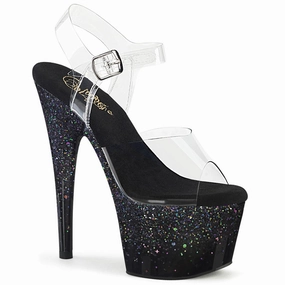 Comfort Platform ADORE-708SS Clear/Black Multi Glitter
