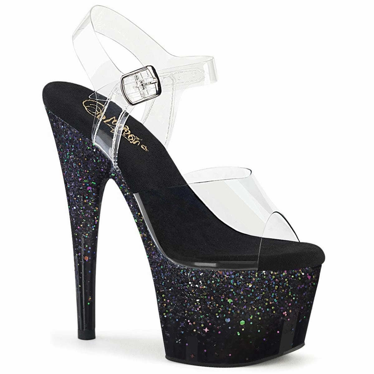 Comfort Platform ADORE-708SS Clear/Black Multi Glitter