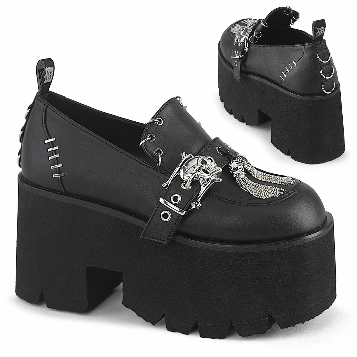 Winter Chill Matte Base ASHES-38 Black Vegan Leather Platform Shoes