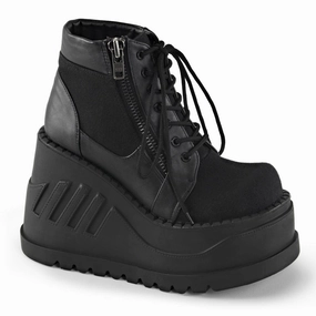 STOMP-10 Black Canvas-Vegan Leather Track Run Craftsmanship