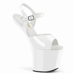 CRAZE-809 White Patent/White Classic Flip-flops Mesh