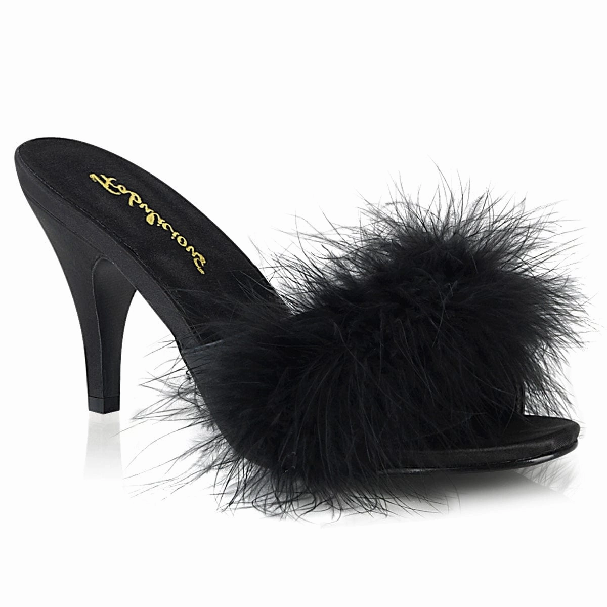 AMOUR-03 Black Pu-Fur Dance Mode Block Walk