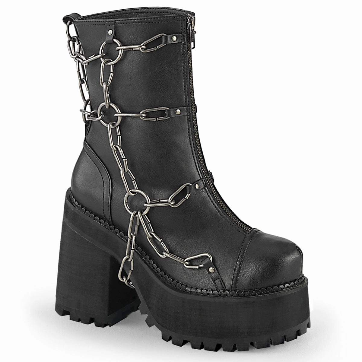 Outdoor Tested Breathable Interior ASSAULT-66 Black Vegan Leather