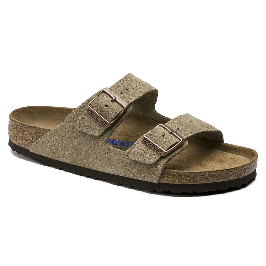 Comfortable summer shoes Breath Control ARIZONA SOFT FOOTBED SUEDED LEATHER TAUPE