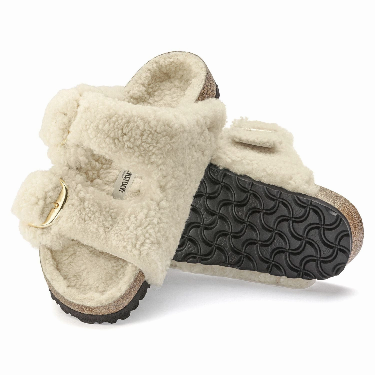 Arizona Big Buckle Shearling - Teddy Eggshell Fantasy Path Comfort Step