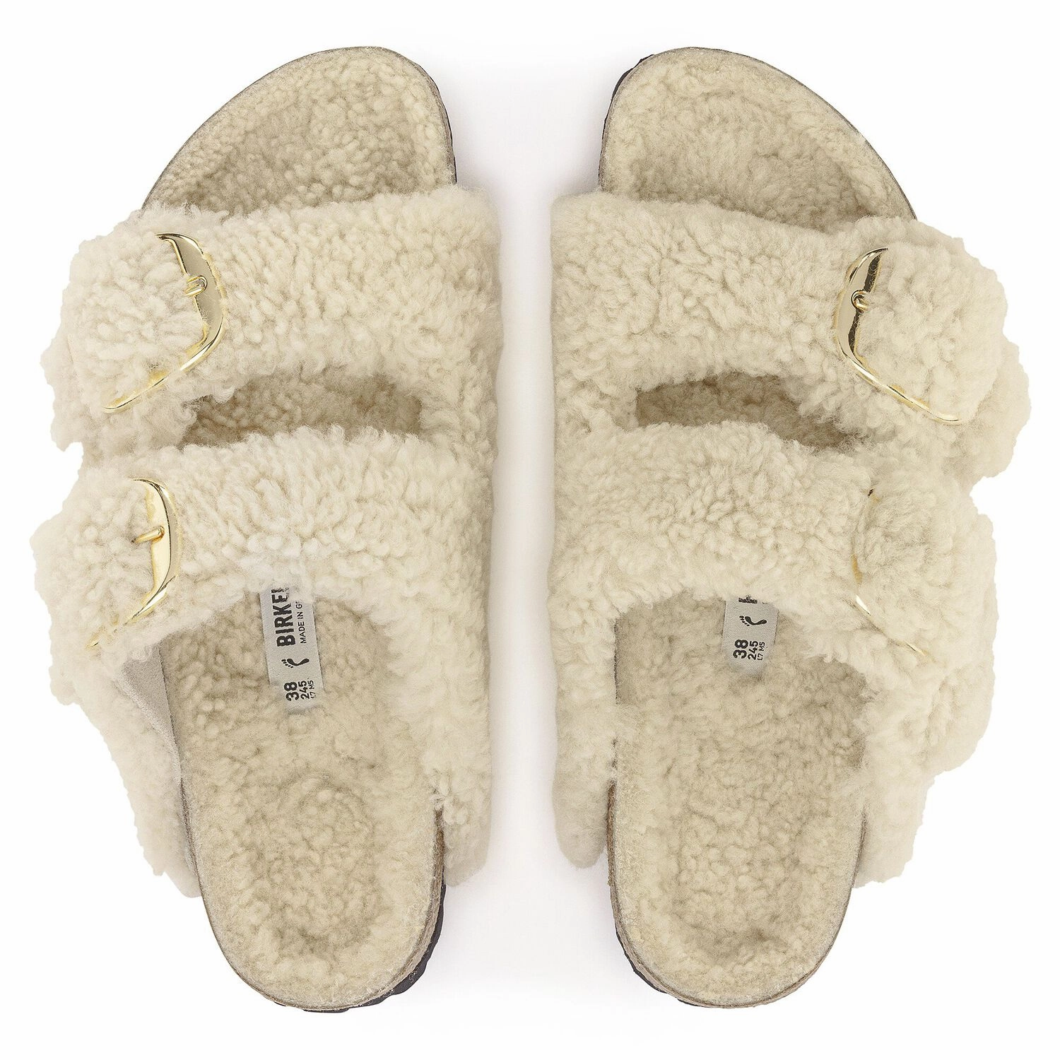 Soft Neutral Durable outsole Arizona Big Buckle Shearling - Teddy Eggshell