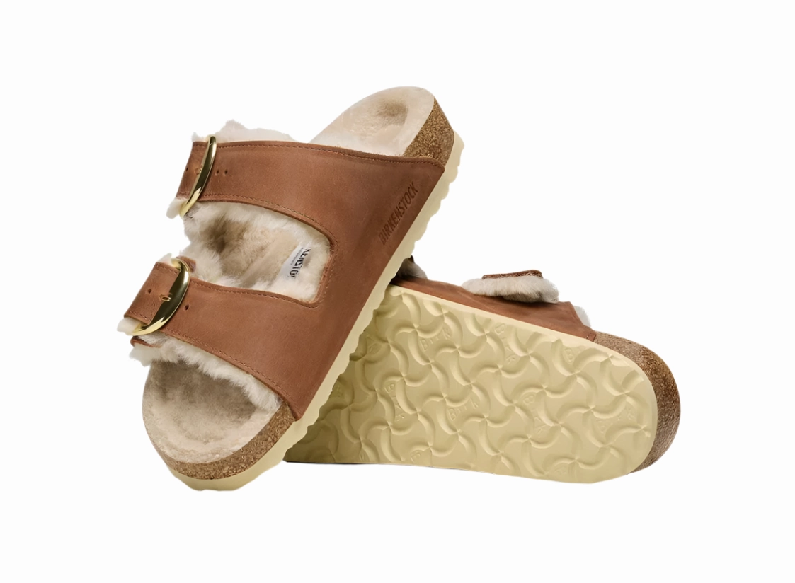 Traction Modern Design ARIZONA BIG BUCKLE SHEARLING COGNAC