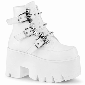 Ankle Support Trendsetting Style ASHES-55 White Vegan Leather