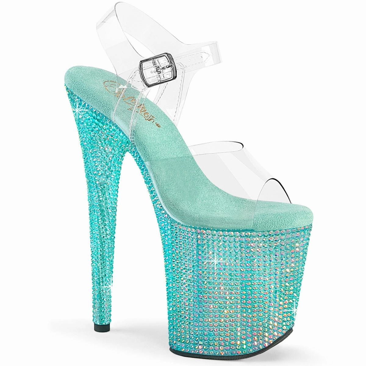 Slip On Outdoor Comfort BEJEWELED-808RRS Clear/Aqua Rhinestones