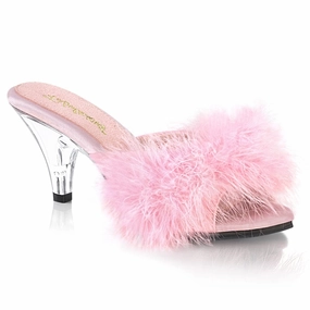 Step Tall Teen Fun BELLE-301F Baby Pink Pu-Fur/Clear