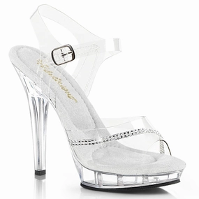 LIP-108R Clear/Clear Heeled Evening Sandals Luxury Pumps for Weddings