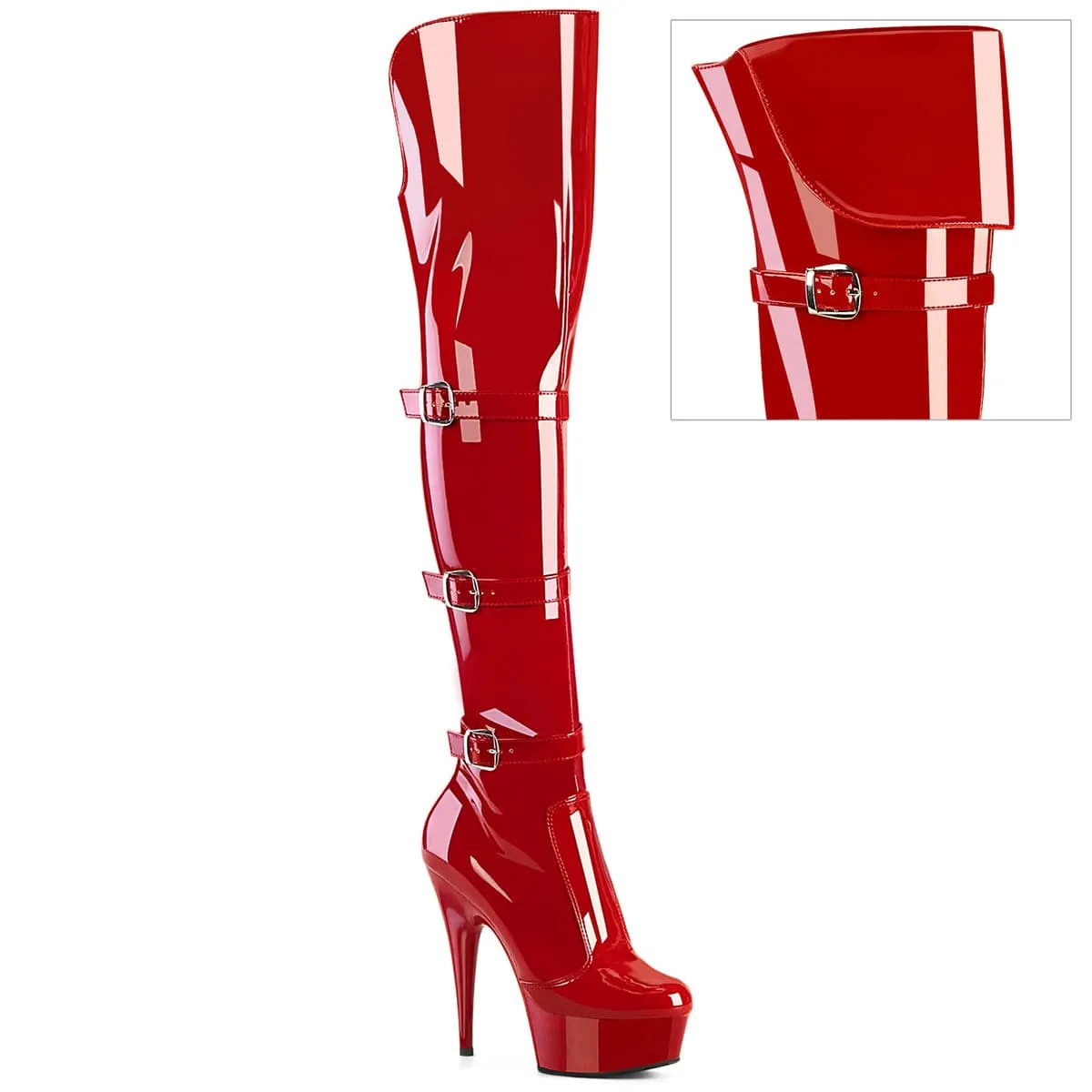 DELIGHT-3018 Red Stretch Patent/Red Red Glow