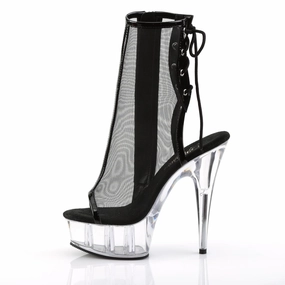 Busy Path DELIGHT-1018MSH Black Patent -Mesh/Clear
