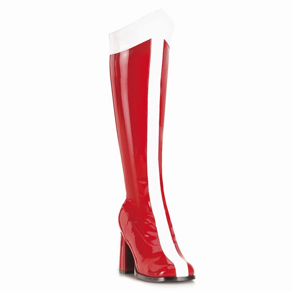 GOGO-305 Red-White Stretch Patent Daily Essential Quiet Step