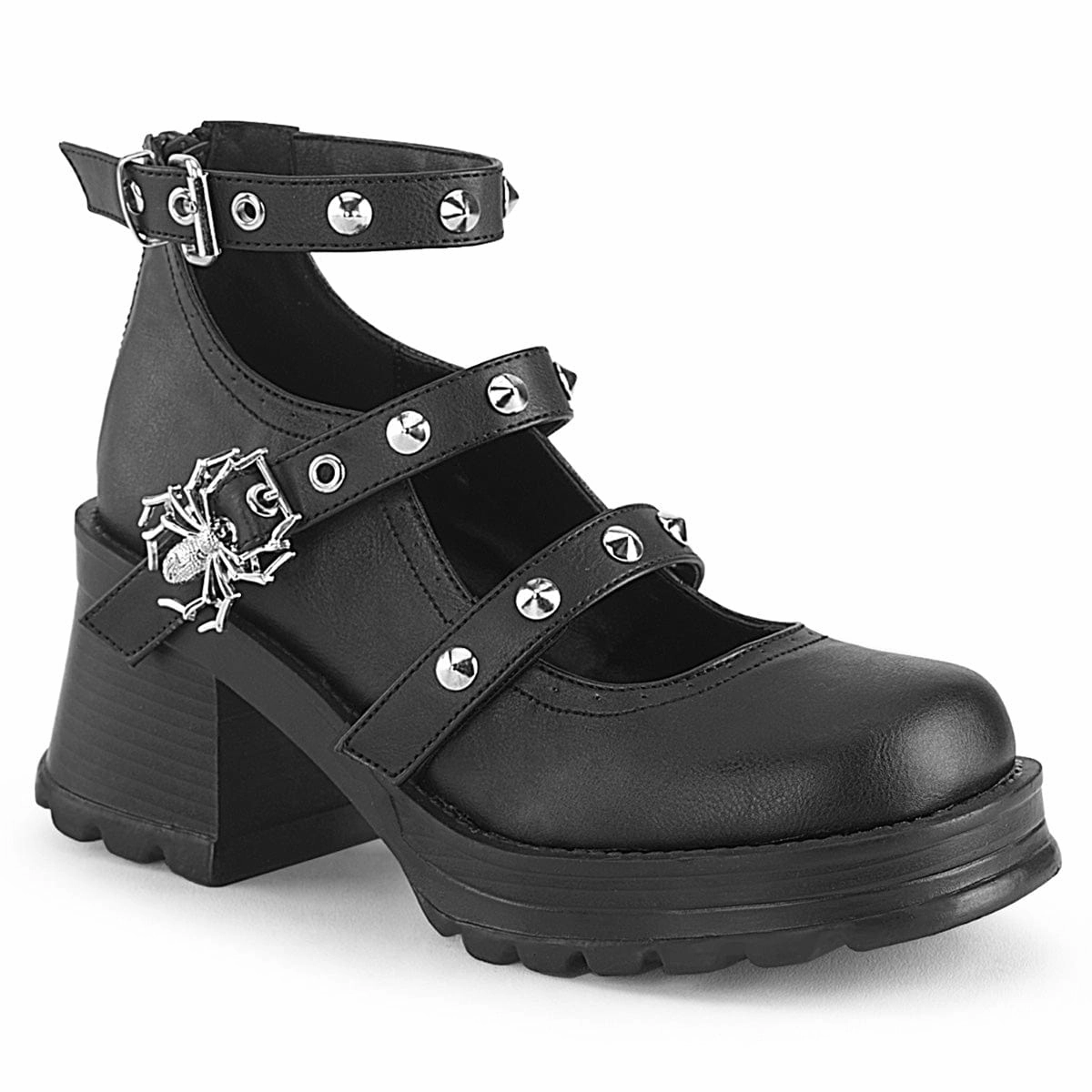 BRATTY-30 Black Vegan Leather Mid Top