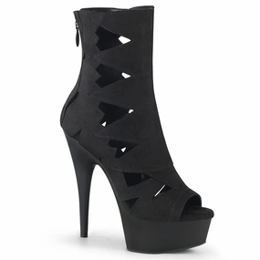 DELIGHT-1014 Black Faux Suede/Black Matte Supportive
