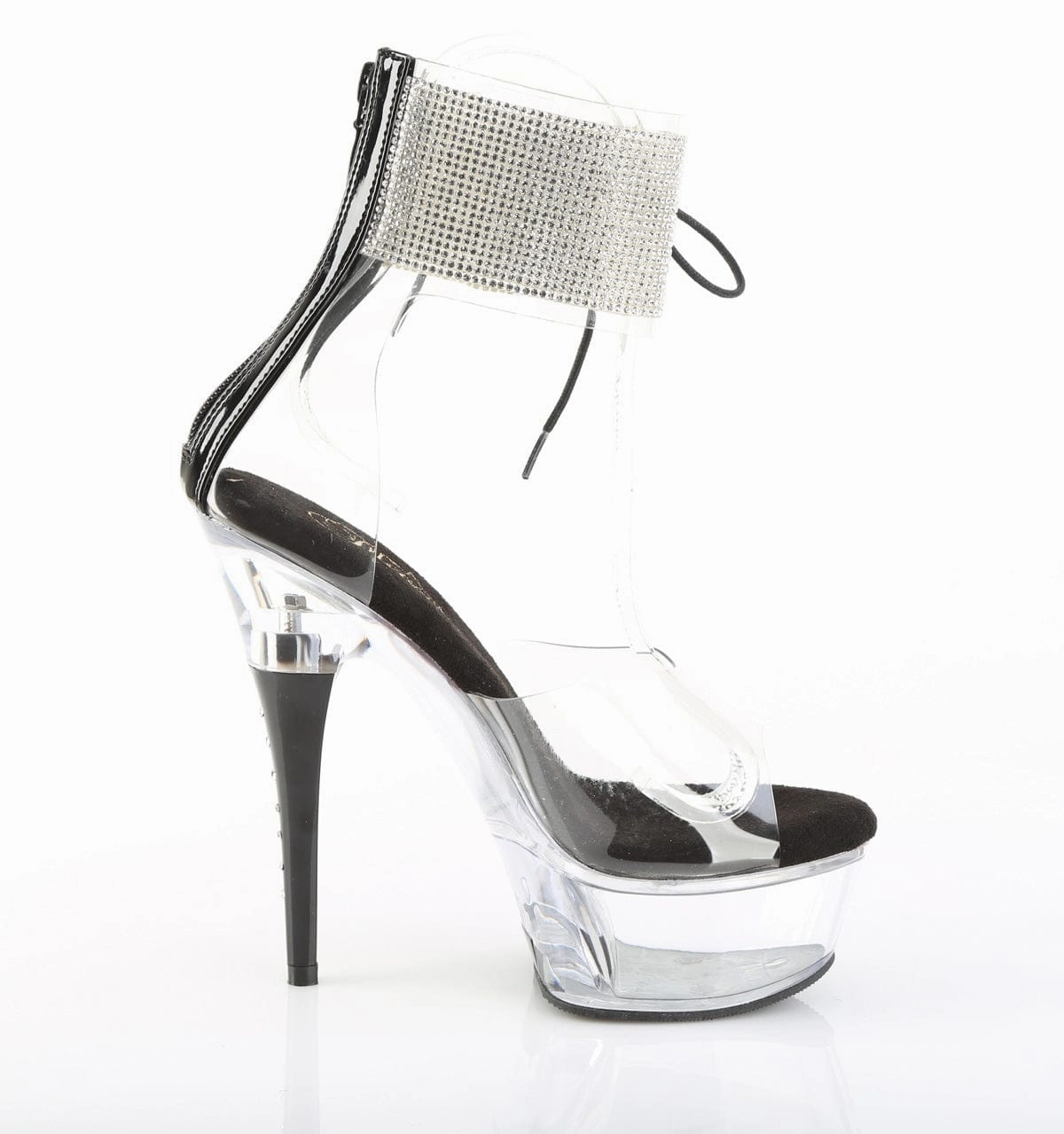 Vegan Material CAPTIVA-624RS Platform Shoes Clear/Black