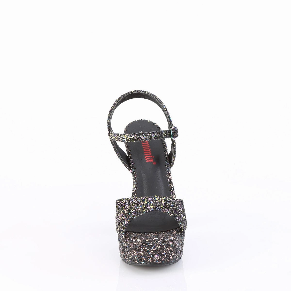 Relaxed sandals Adjustable Straps DOLLY-09 Black Multi Glitter