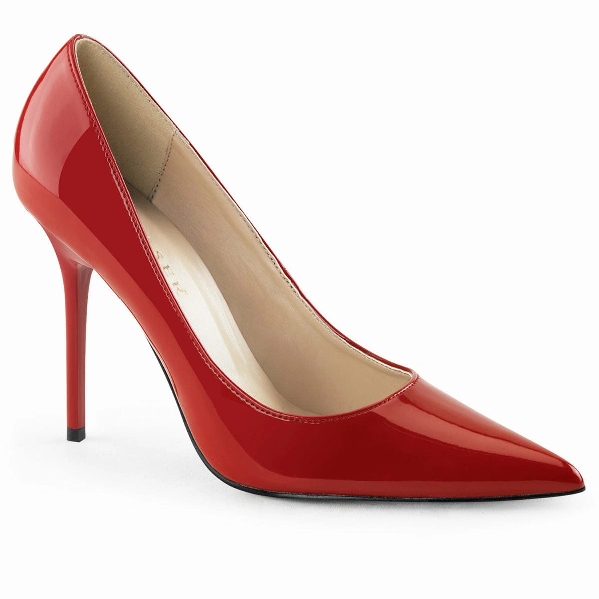 CLASSIQUE-20 Red Patent Casual High Heel Shoes Pointed Toe Pumps
