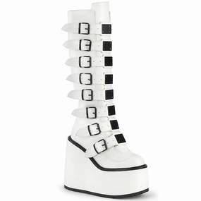 SWING-815 White Vegan Leather Comfort Heel Global Cool