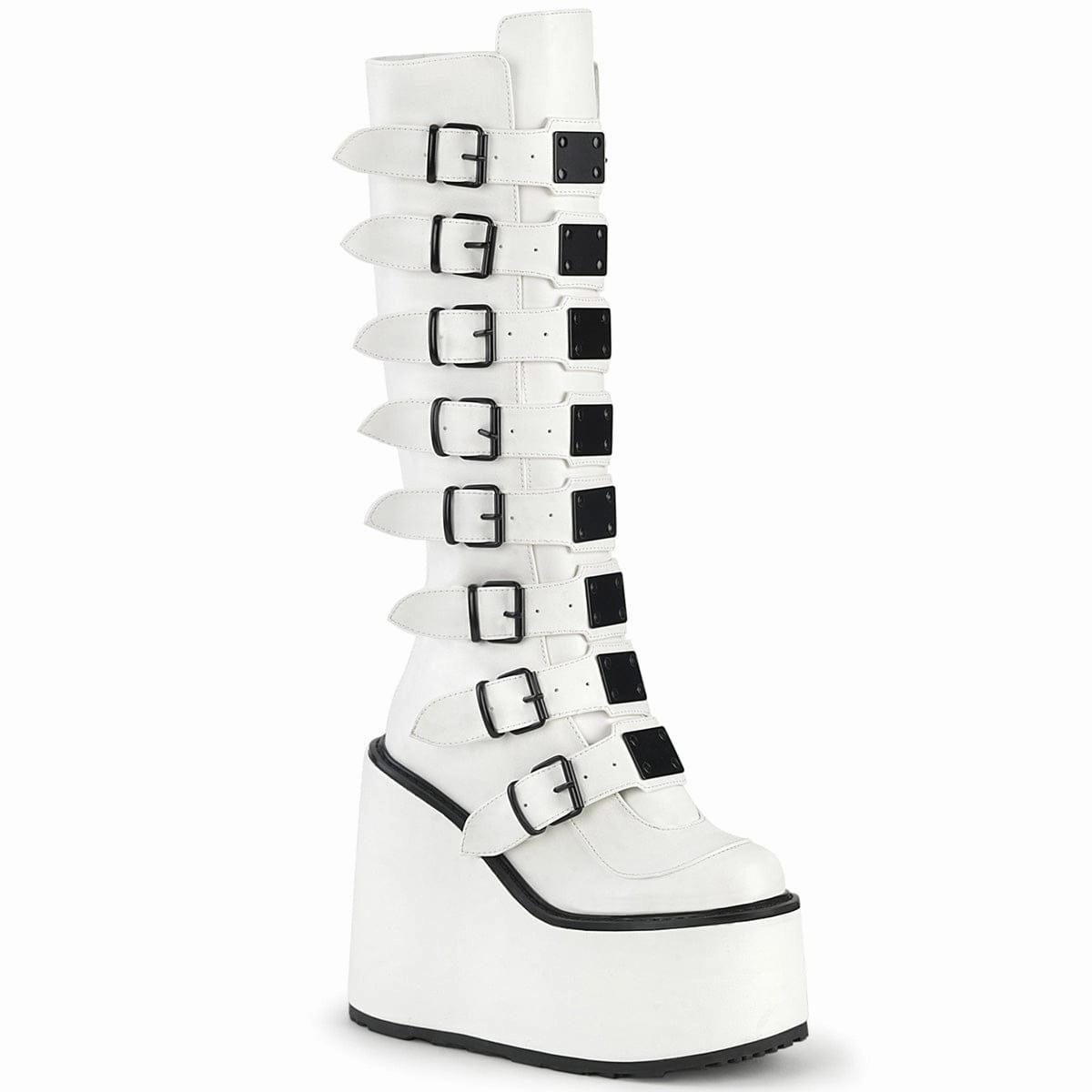 SWING-815 White Vegan Leather Comfort Heel Global Cool
