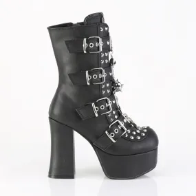 CHARADE-118 Black Vegan Leather Ankle Boots Swim Ready