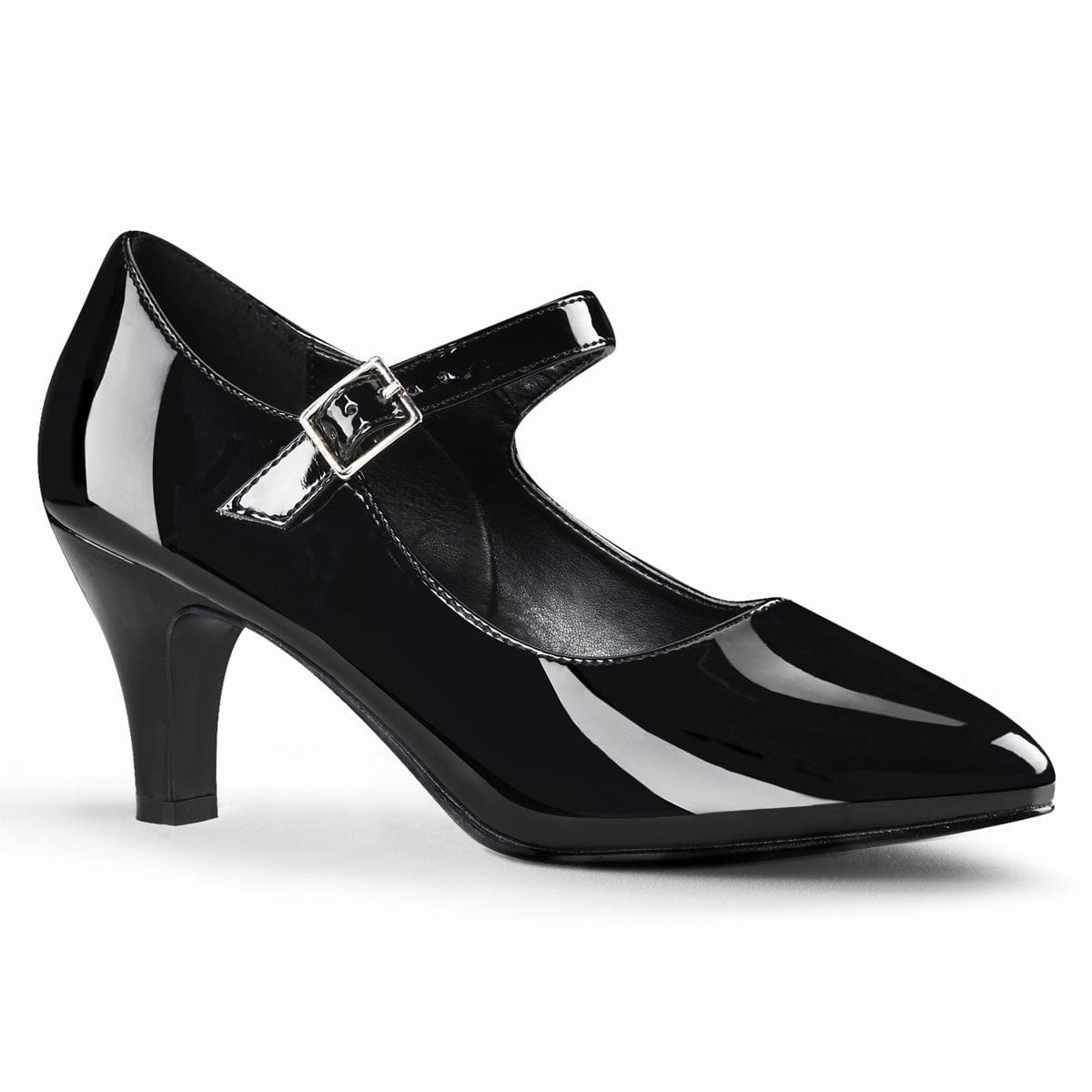 Reinforced toe Comfortable Day Pumps DIVINE-440 Black Patent