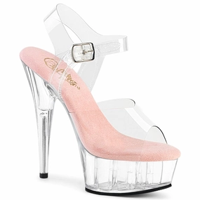 DELIGHT-608 Platform Shoes Clear-Baby Pink/Clear City Vibe Comfortable And Versatile