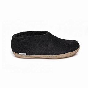 Shoe with Leather Sole - Charcoal Easy Beach Slip