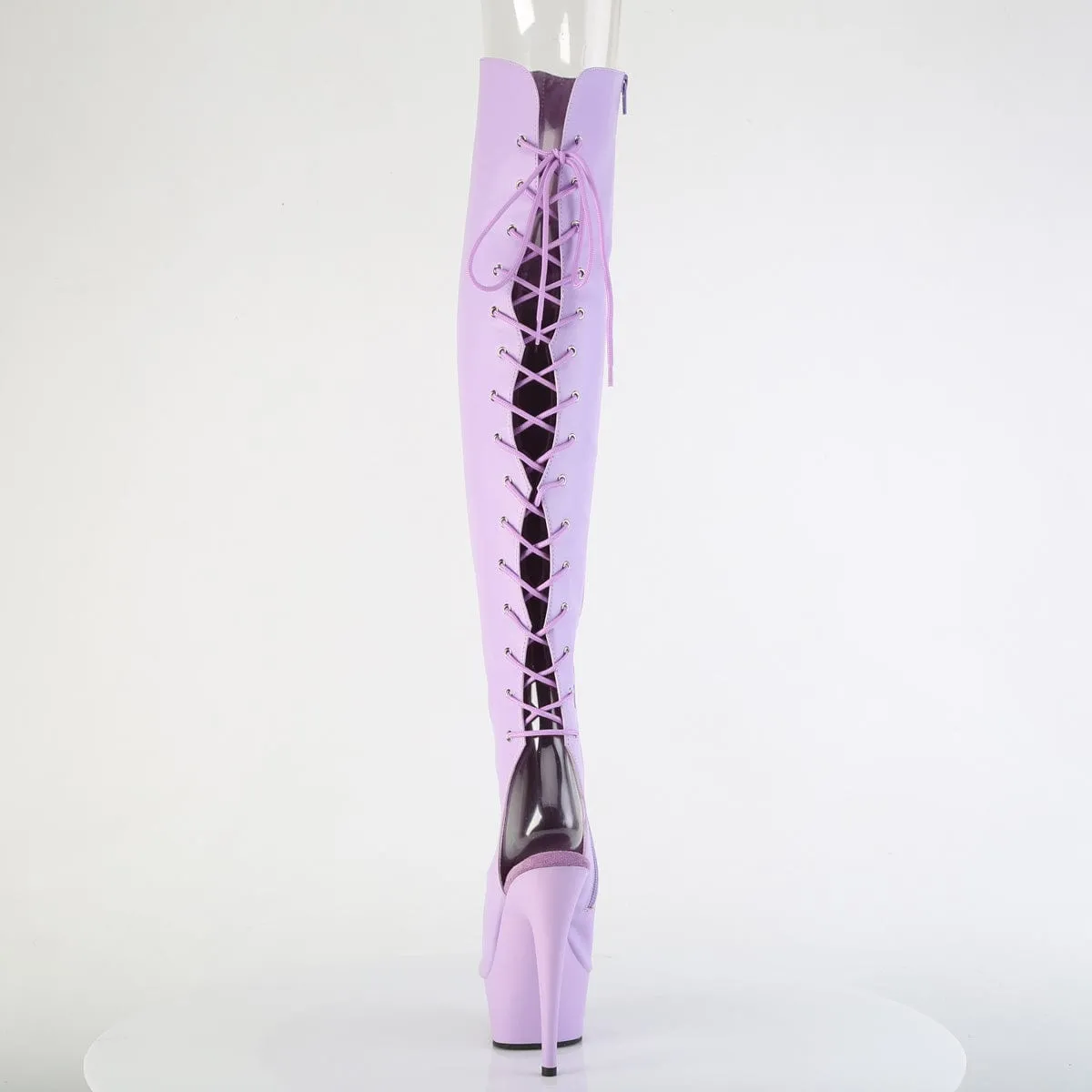 DELIGHT-3019 Platform Shoes Lavender Faux Leather/Lavender Matte Hiking Trail