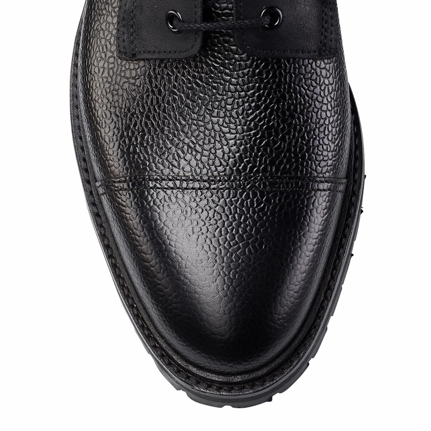 Aldershot Black Scotch Grain & Black Rough-Out Suede Premium Material