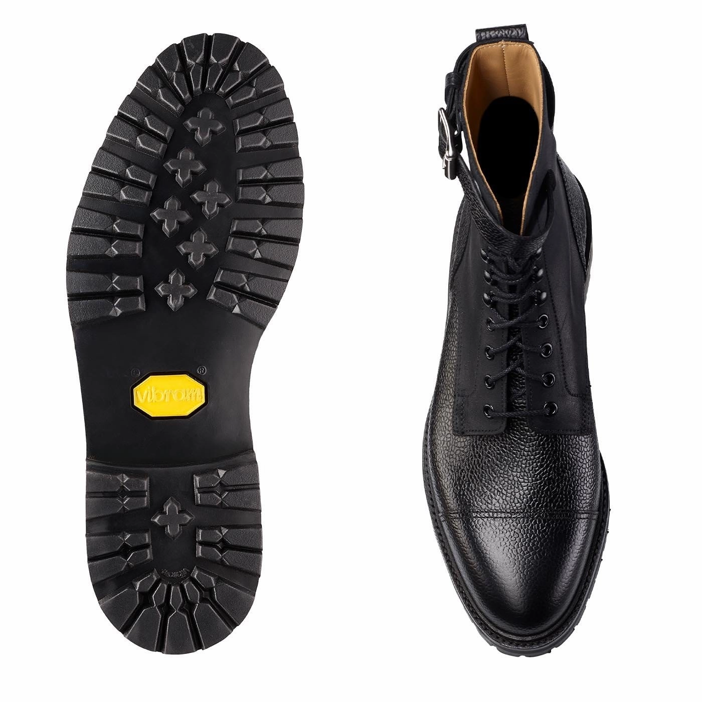 Calm Flow Classic Comfort Aldershot Black Scotch Grain & Black Rough-Out Suede