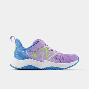 Rave Run v2 Bungee Lace with Top Strap - Lilac Glo with Sky Blue Freeze Grip Neutral Glow